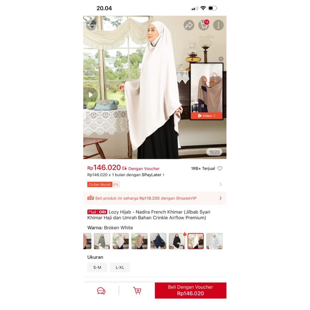 preloved lozy hijab nadira french khimar