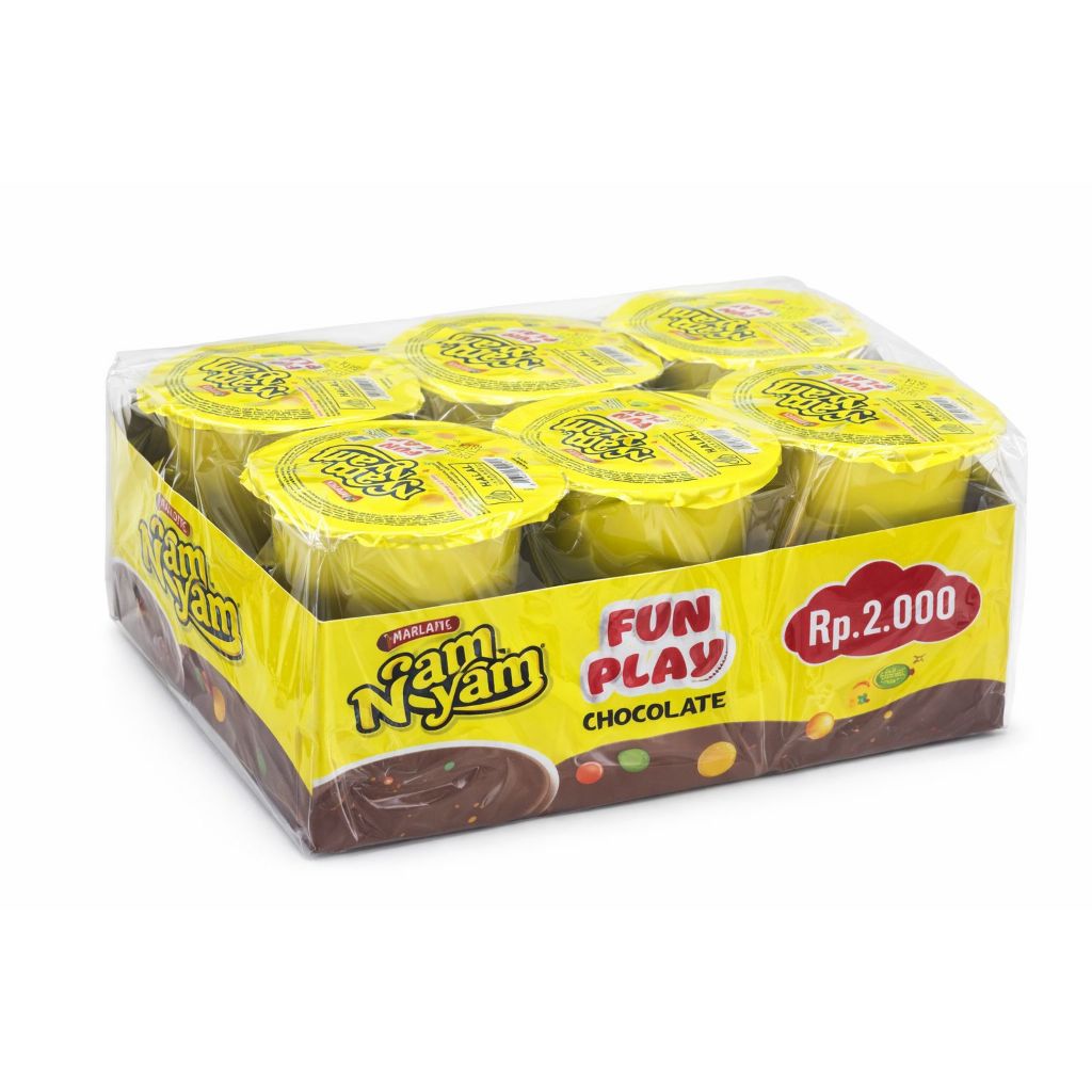 Nyamnyam Fun Play Nyamnyam Bubble Puff Nyamnyam Rasa Coklat 1 box isi 12 cup