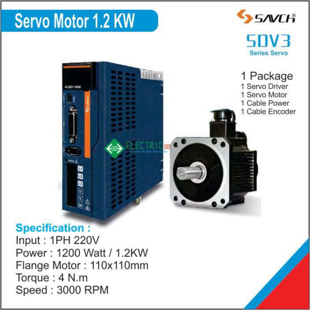 SDV3 Savch Servo Motor 1.2 KW