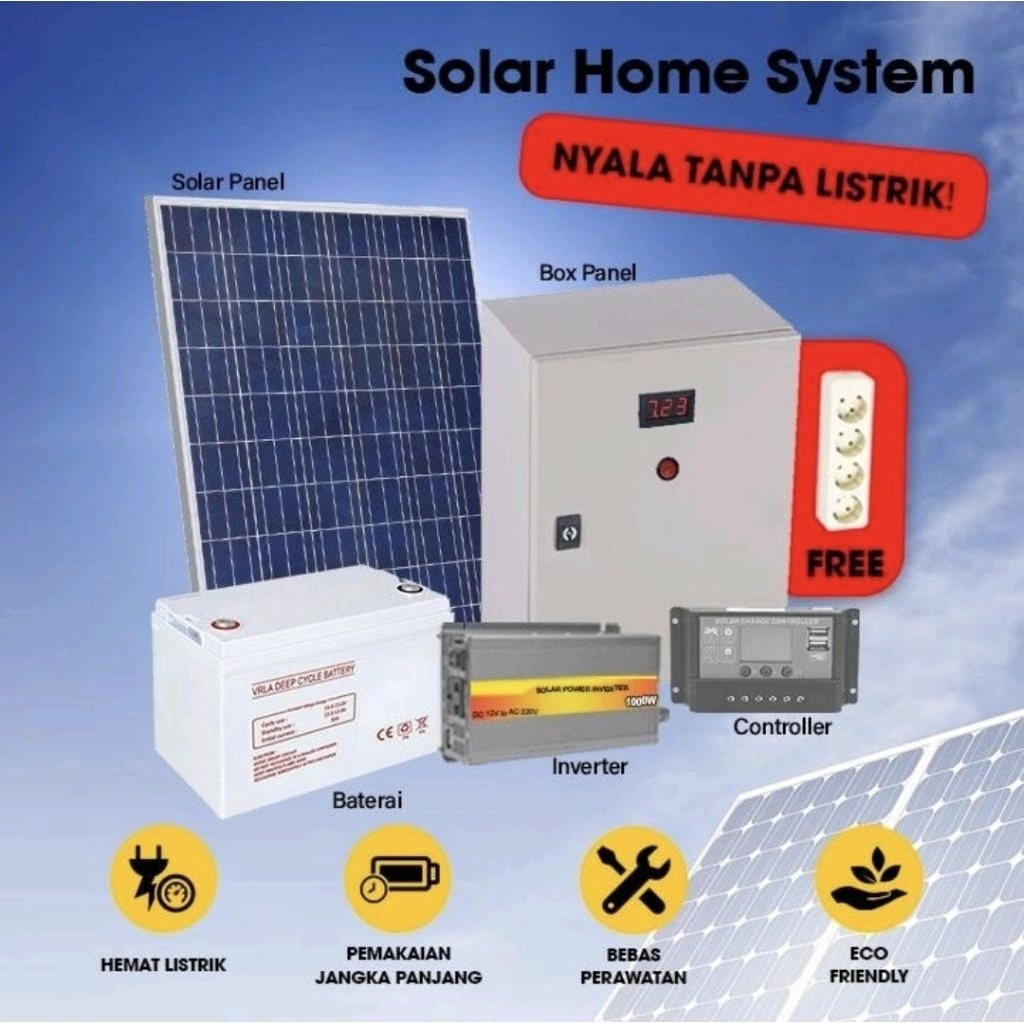 Paket Solar Home System Custom Khusus 300WP PLTS Off Grid