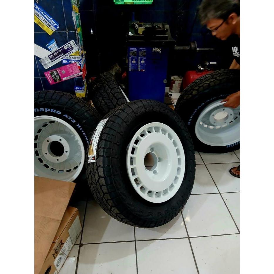 Paket 4 pcs Velg Mobil Compomotive Rally Ring 16 Plus Ban Hankook 225 70 r16 Untuk Jimny Escudo Fero