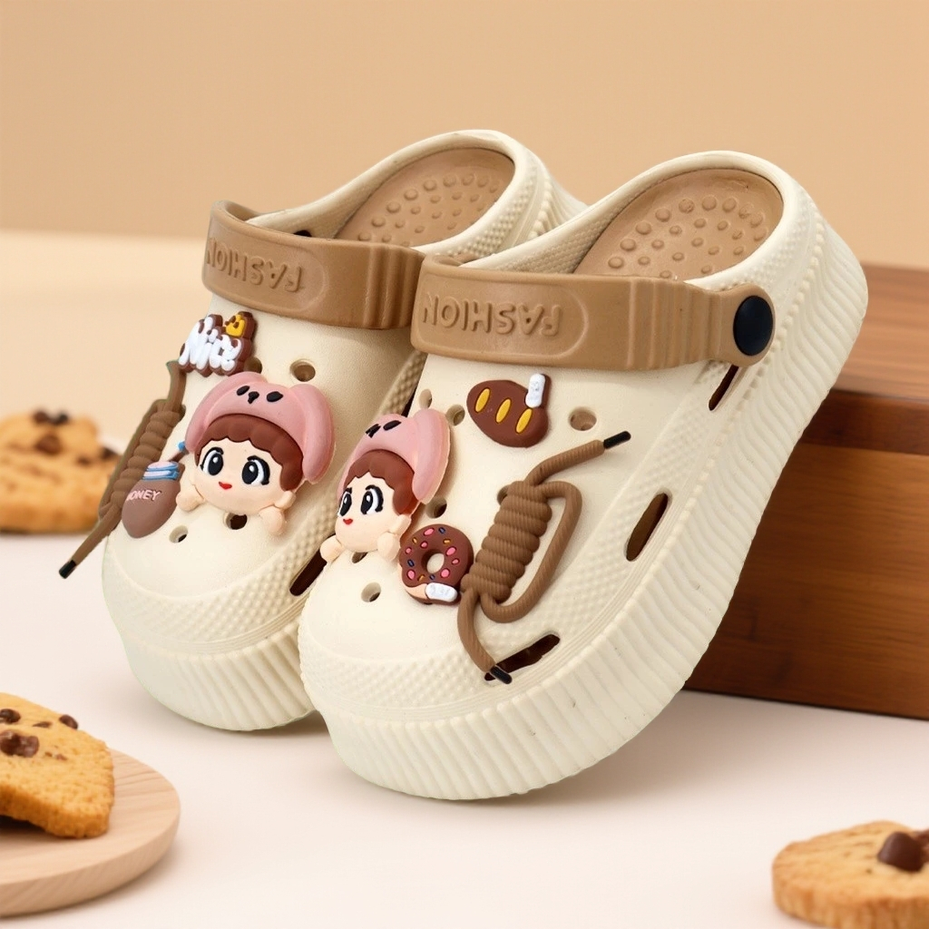 TOOMIA Sandal Anak Perempuan Model Lucu Sandal Anak Perempuan FUJI Baim Sandal Kodok Dewasa Wanita #