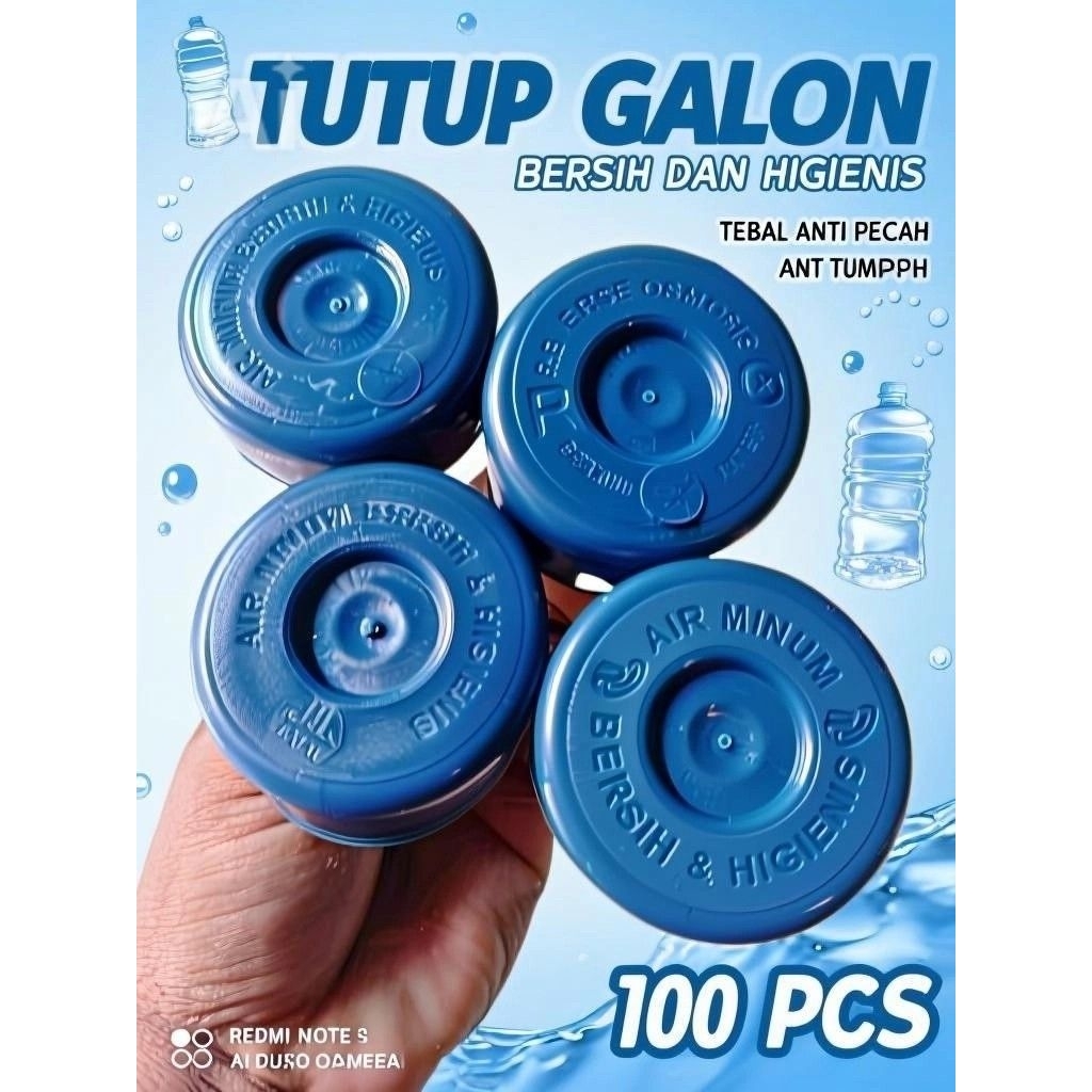 Tutup galon isi ulang 100 pcs tebal dispenser lubang tengah anti pecah anti tumpah murah