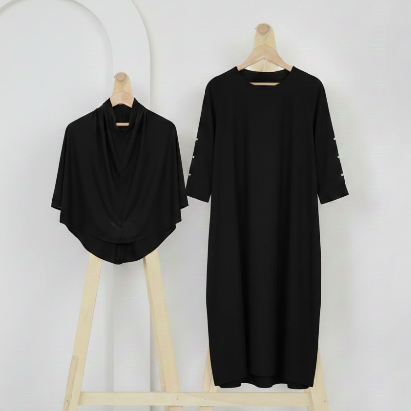 ANAYA Gamis Anak Perempuan Abaya Hitam 1-10 Tahun