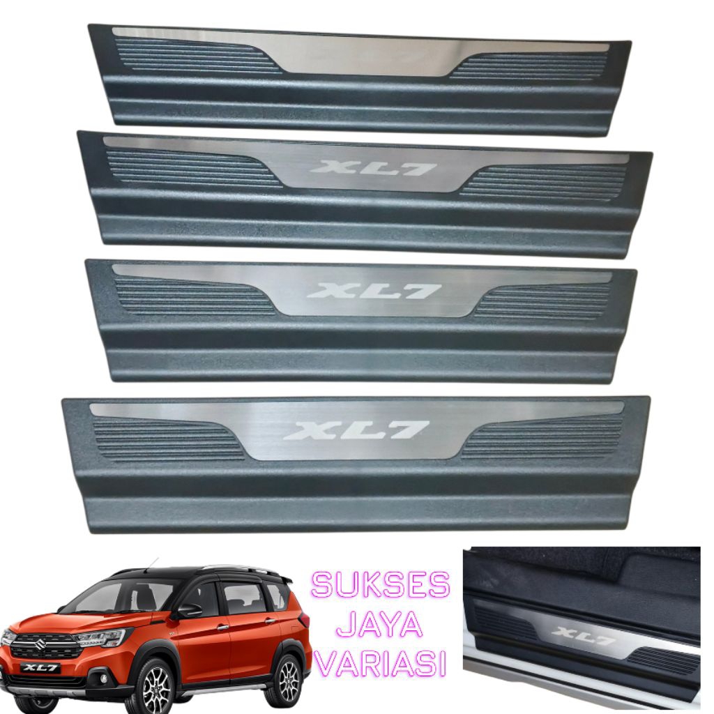 SILL PLATE SAMPING MOBIL SUZUKI XL7 TULISAN CHROME SILL PLATE PIJAKAN KAKI SAMPING MOBIL SUZUKI XL7