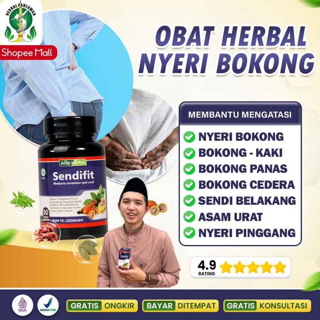 Obat Herbal Nyeri Bokong, Sakit Bokong Sampai Kaki, Nyeri Bokong Panas - SendiFit Legalitas BPOM
