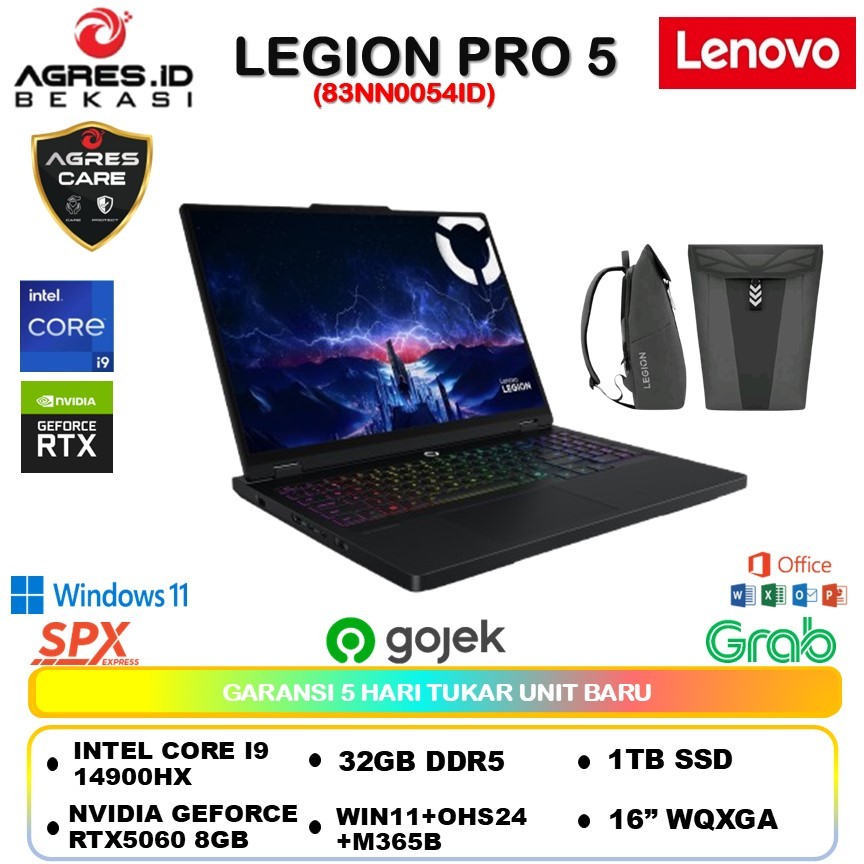 LENOVO LEGION PRO 5i intel core i9 14900hx RTX5060 8gb (32/1TBSSD) 16 wqxga