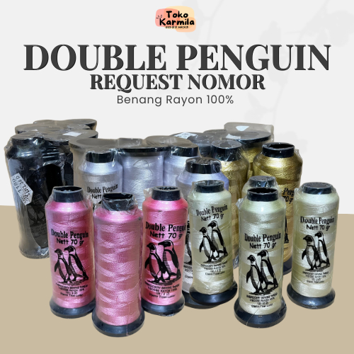 (REQUEST NOMOR/PEMBELIAN GROSIR) Benang Bordir  - Double Penguin Rayon 100%
