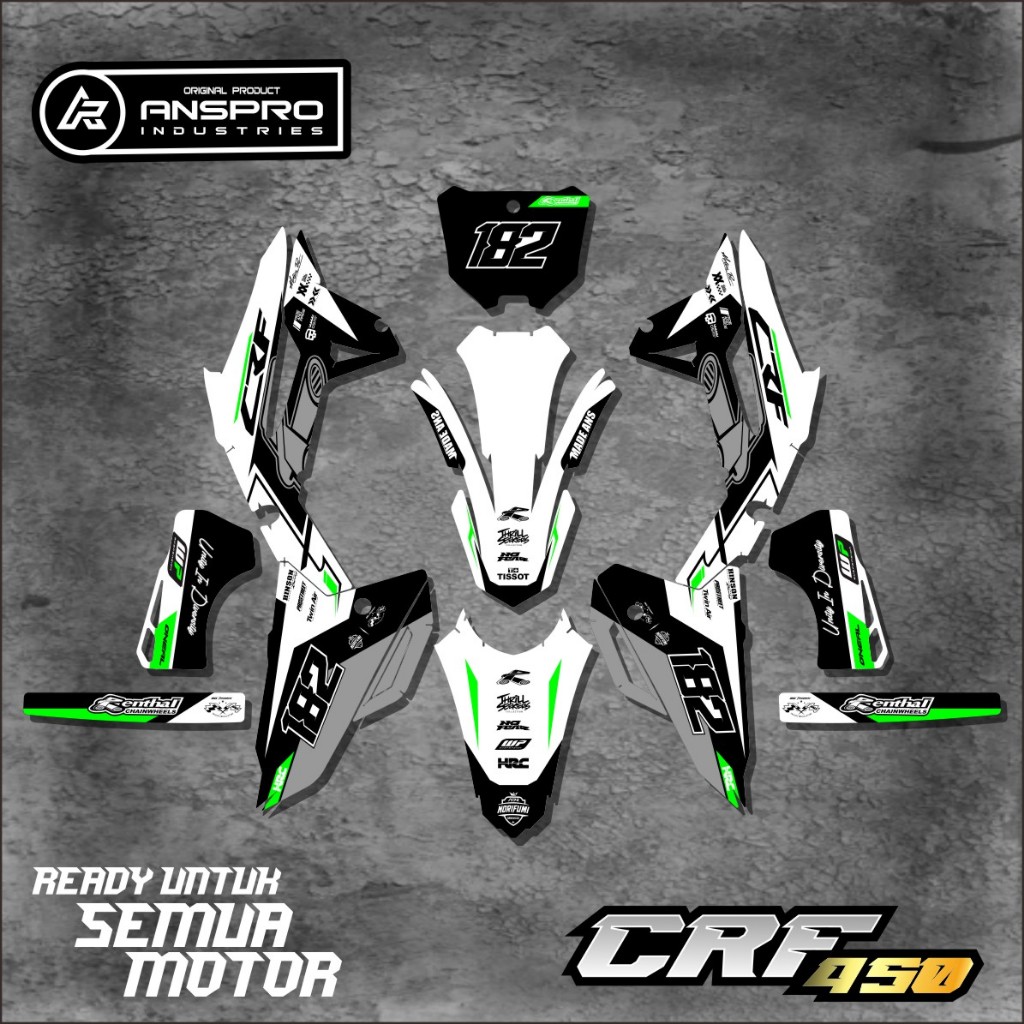 DECAL FULL BODY CRF 450 STIKER PELINDUNG BODY MOTOR CRF 450 FREE CUSTOM