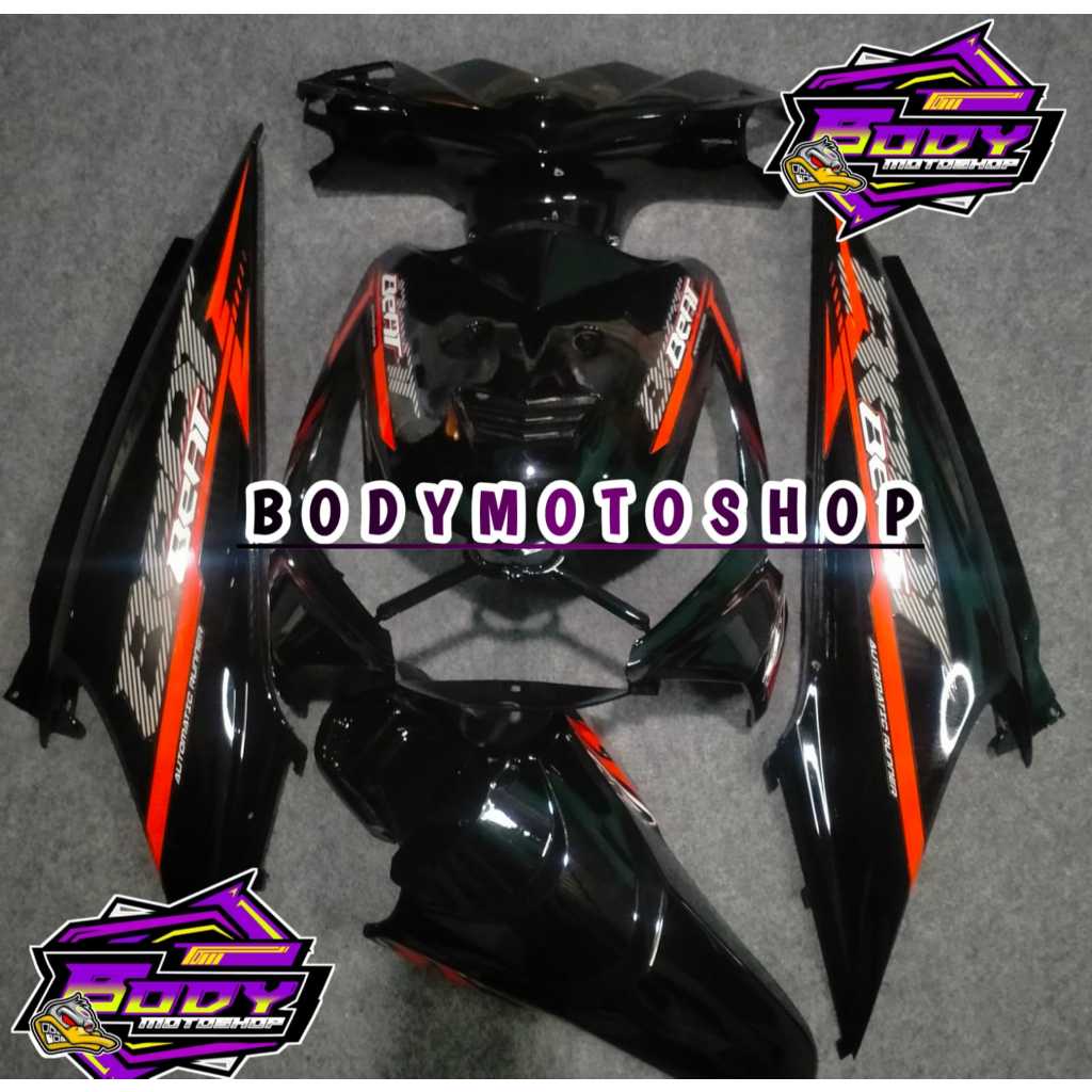 cover body full set bodi halus honda beat karbu lama 2008 2009 2010 2011 2012 warna hitam black glos