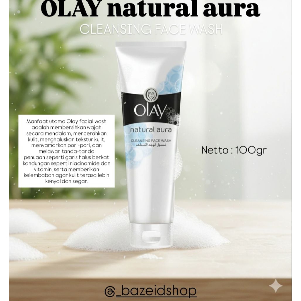 Olay Cleanse Natural Aura Facial Wash (100ml) | OLAY SAUDI | OLAY DAY | Facial Cleanser Foaming |Sab