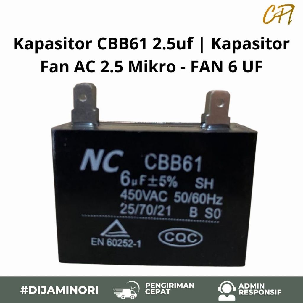 Kapasitor CBB61 2.5uf | Kapasitor Fan AC 2.5 Mikro - FAN 6 UF