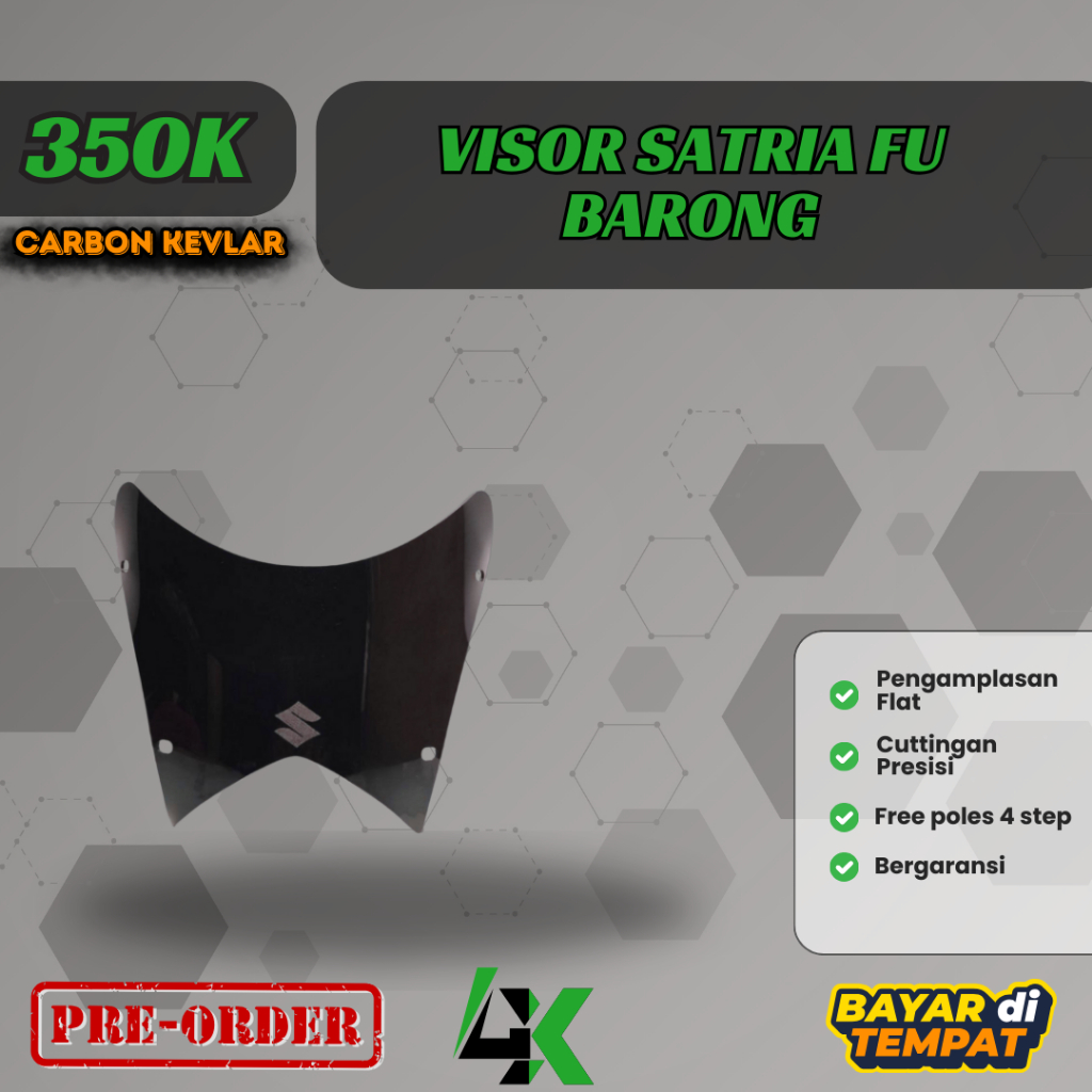Visor Satria Fu Barong Carbon kevlar/ Karbon fiber