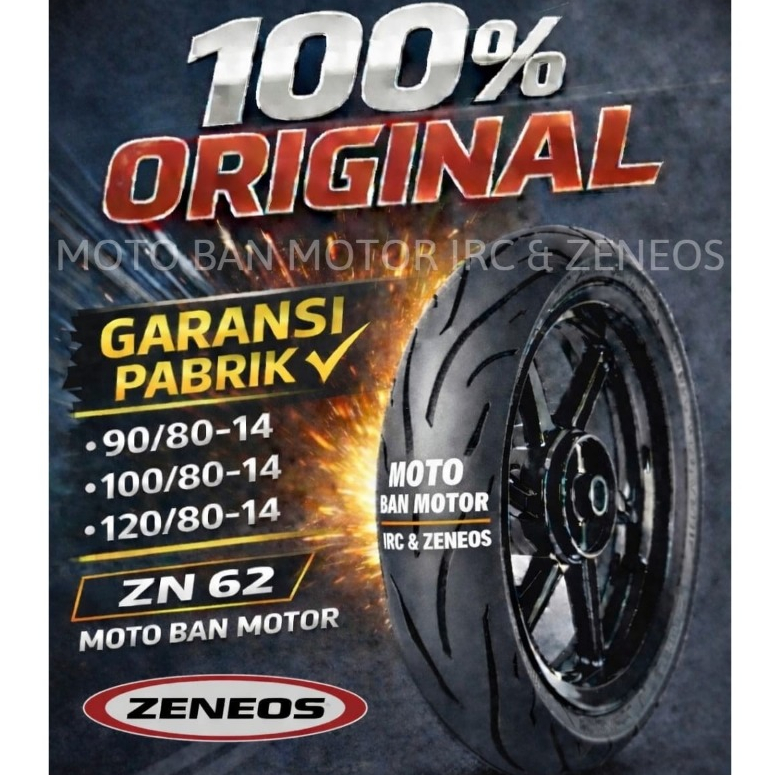 BAN MOTOR ZENEOS ZN 62 RING-14 ( 90/80-14; 100/80-14; 120/70-14) TUBELESS