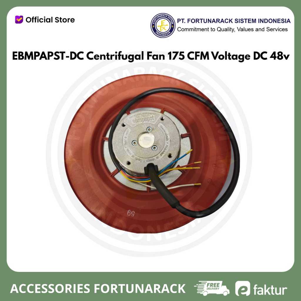 ACCESORIES FORTUNARACK EBMPAPST-DC Centrifugal Fan 175 CFM Voltage DC 48v