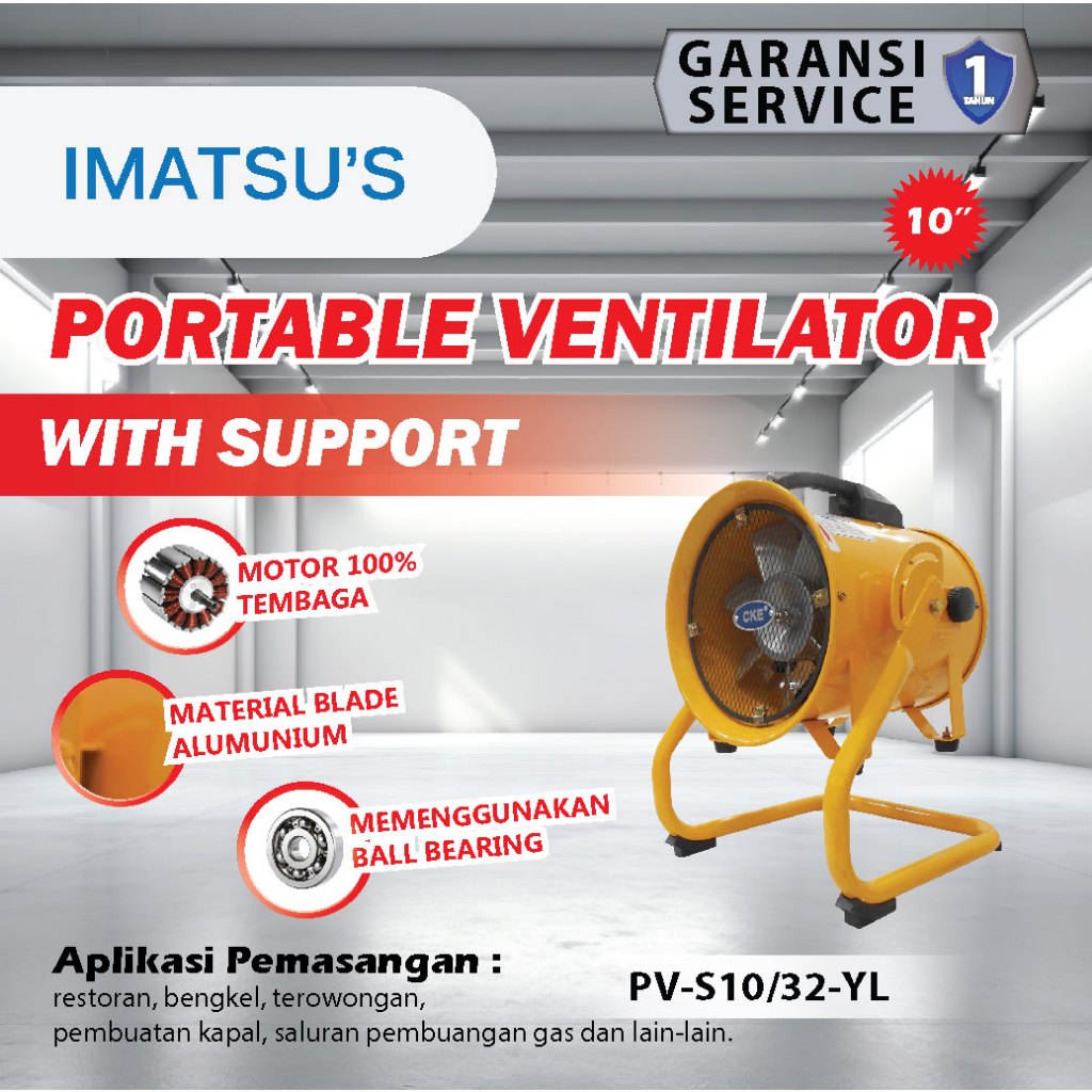 CKE Portable Ventilator PV-S10 32 10 Inch Ventilator Blower Kipas