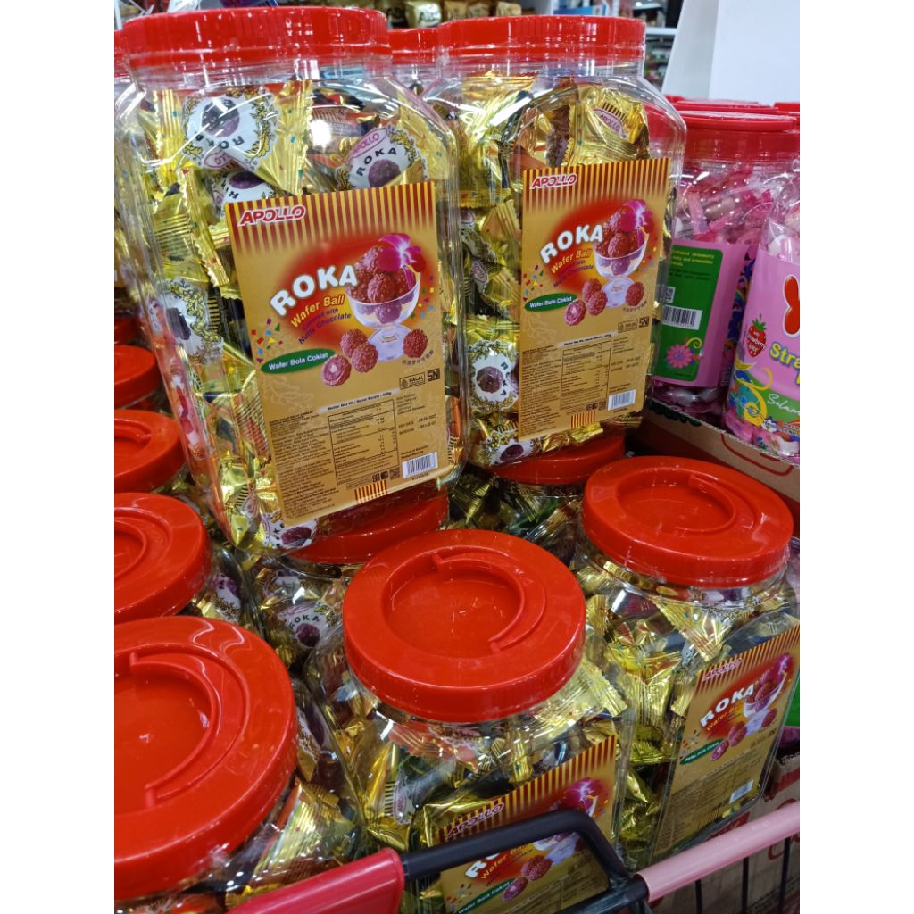 Apollo roka wafer ball toples 420g wafer bola coklat