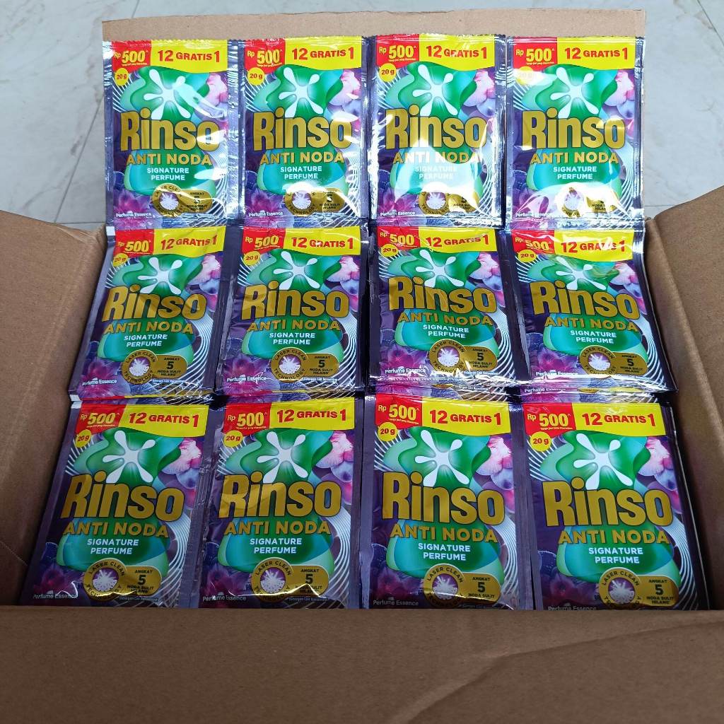 RINSO CAIR 1 DUS / Rinso Renceng 1 Dus 20 ml isi 104 sachet Anti Noda