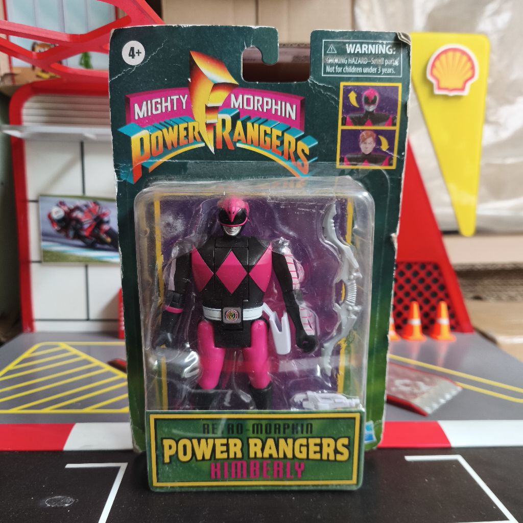 Mainan Figure Mighty Morphin Power Rangers Retro Fliphead Kimberly Pink Rangers Original