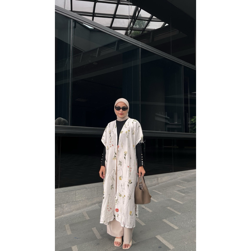 ALENA OUTER - long outer motif bunga
