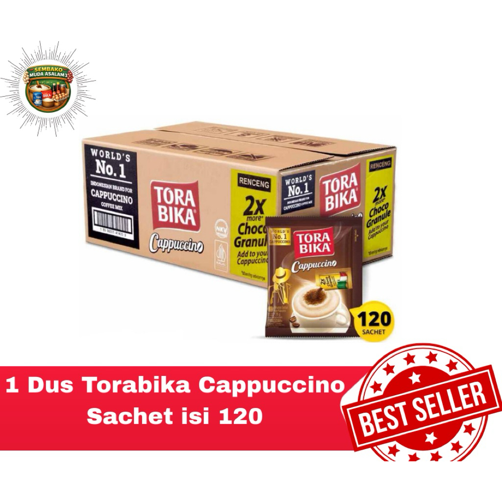 Kopi Torabika Cappuccino Sachet 1 Dus isi 120 Sachet / Kopi Instan Torabika