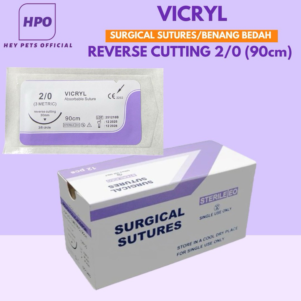 Surgical suture Vicryl / benang jahit operasi VICRYL (Reverse Cutting ) - 1 box