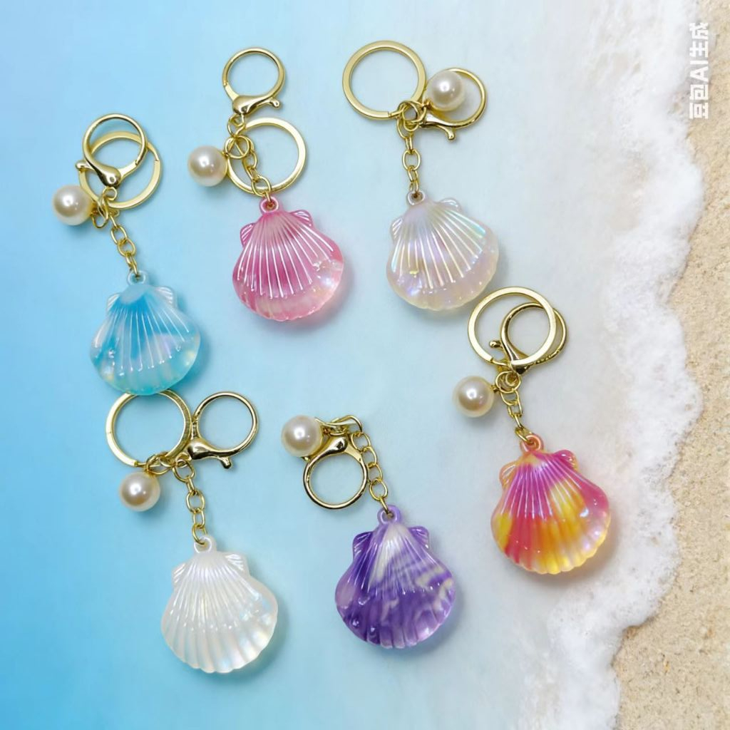 Gantungan kunci dan hiasan tas berbentuk kerang yang kreatif