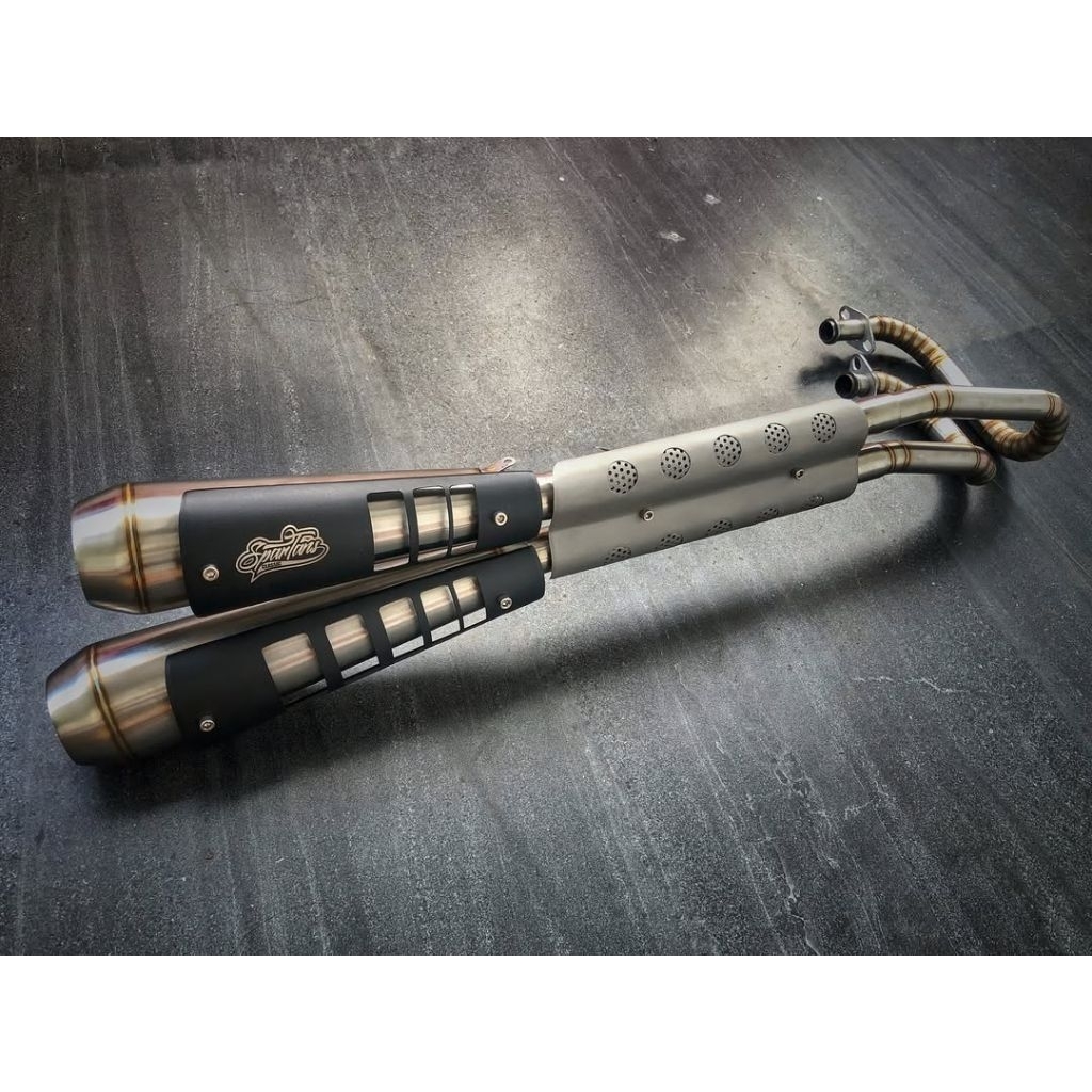 Knalpot Scrambler Dual Spartans Classic Ninja 250