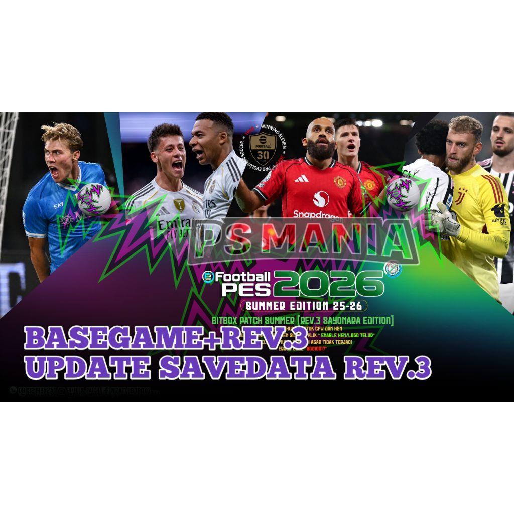 PES 2026 PS3 | BITBOX PATCH 2025-2025 GAME PS3 PKG