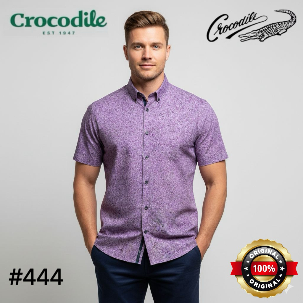 ( LUXOYEZ ) 444 BAJU CROCODILE BRANDED BISA COD PRIA KEMEJA ATASAN BAHAN KATUN MEDAN KERAH MEN UNTUK