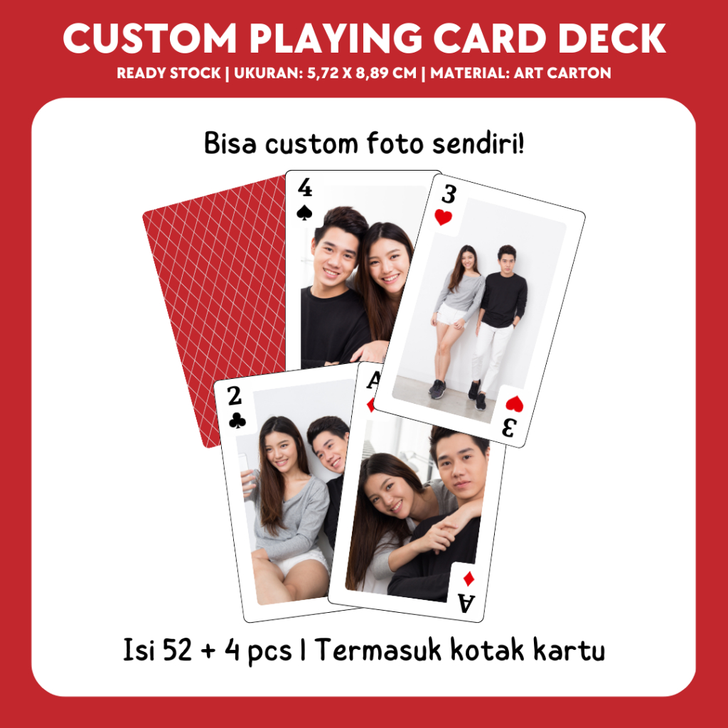 Custom Playing Card Deck | Kartu Permainan Custom | Kado Ulang Tahun | Hadiah Lucu