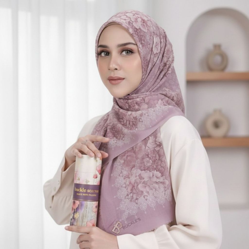 Hijab Buckle Motif Tumbler / Hijab Azara Motif / Buckle Silinder Azara / Kerudung Azara Motif / Jlib