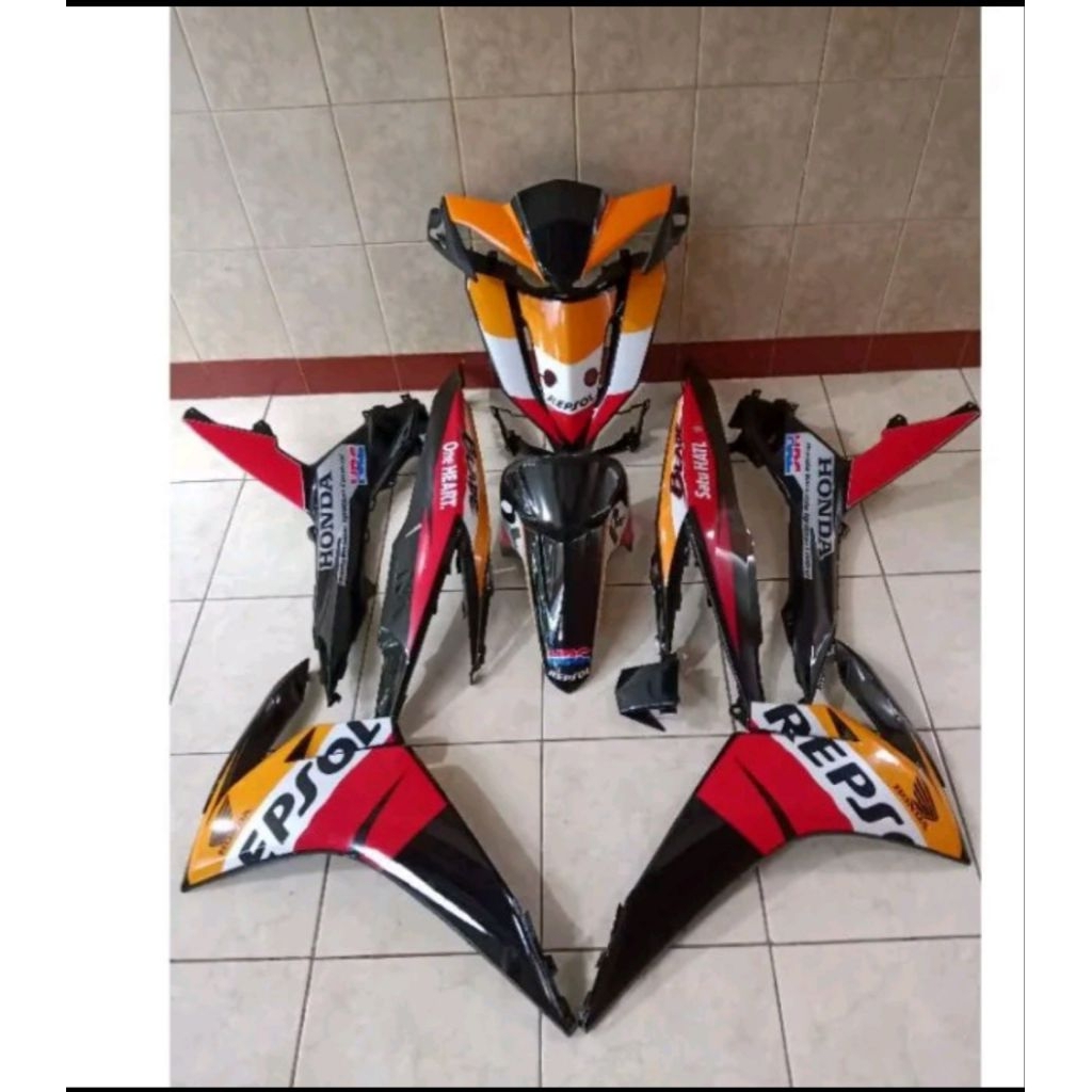 full set body halus honda blade 125 new warna hitam repsol