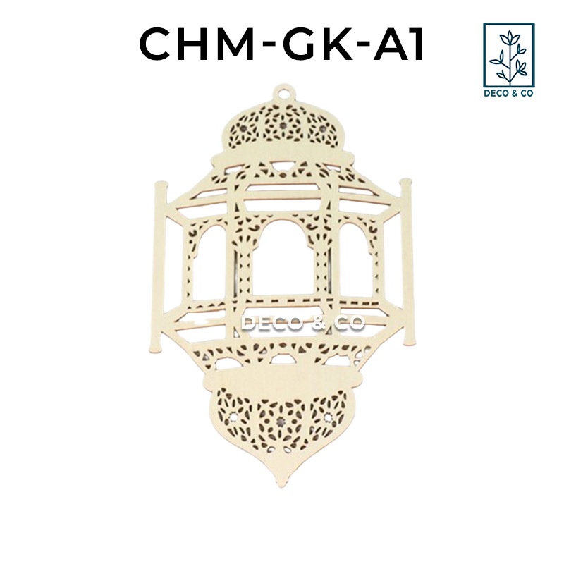 Pajangan Dinding Kayu Muslim Hiasan Idul Fitri Ornamen Mubarak Kubah Masjid