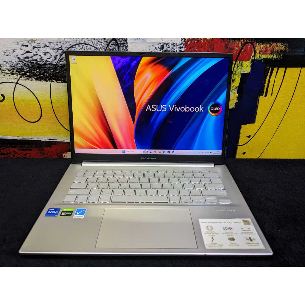 Laptop Asus Vivobook Pro 14 OLED 3K Core i7 Gen 11 16/512 Nvidia GTX 1650 4GB Siap Pakai
