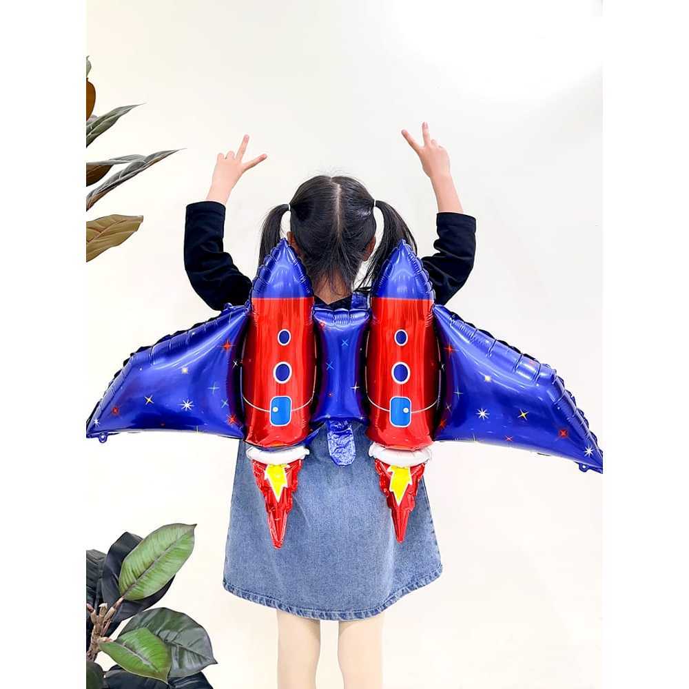 Balon foil Sayap Roket Astronot planet antariksa