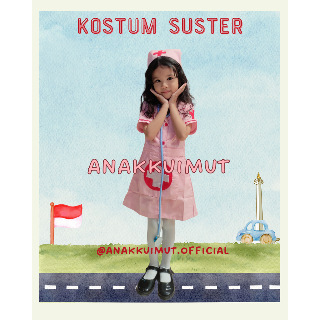 [ANAKKUIMUT] BAJU SUSTER PINK ANAK - BAJU SUSTER ANAK - BAJU PERAWAT WARNA PINK ANAK