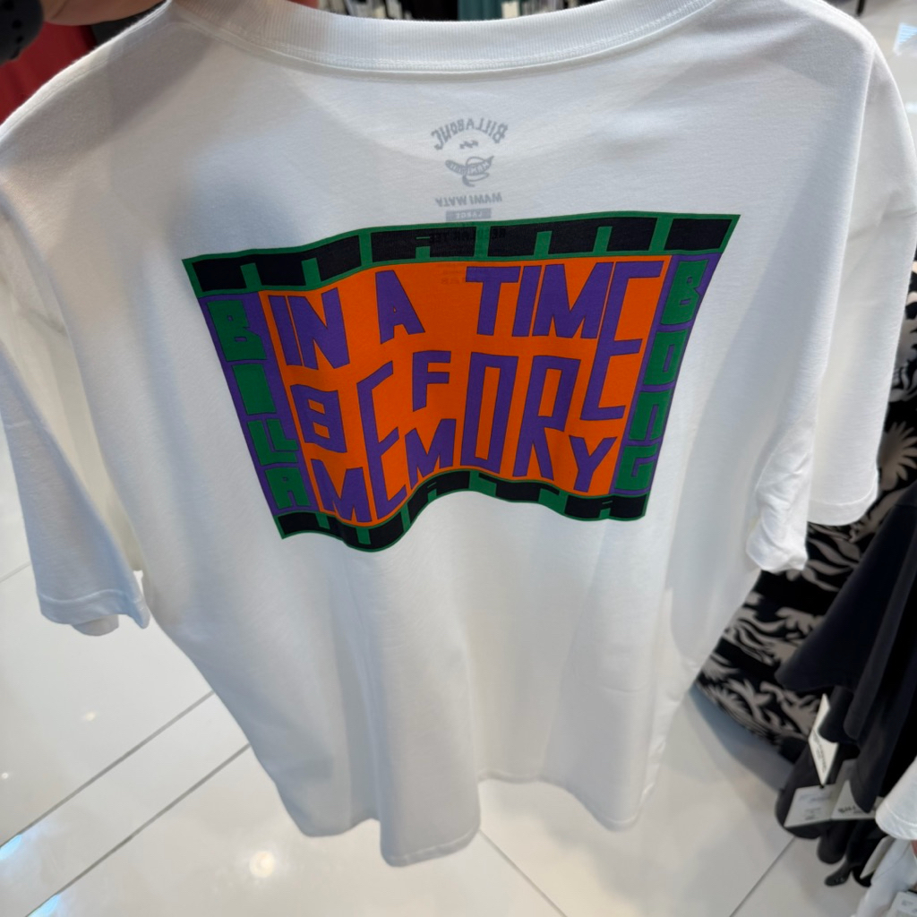 Kaos Pria Billabong Original Time Before Memory Off White New
