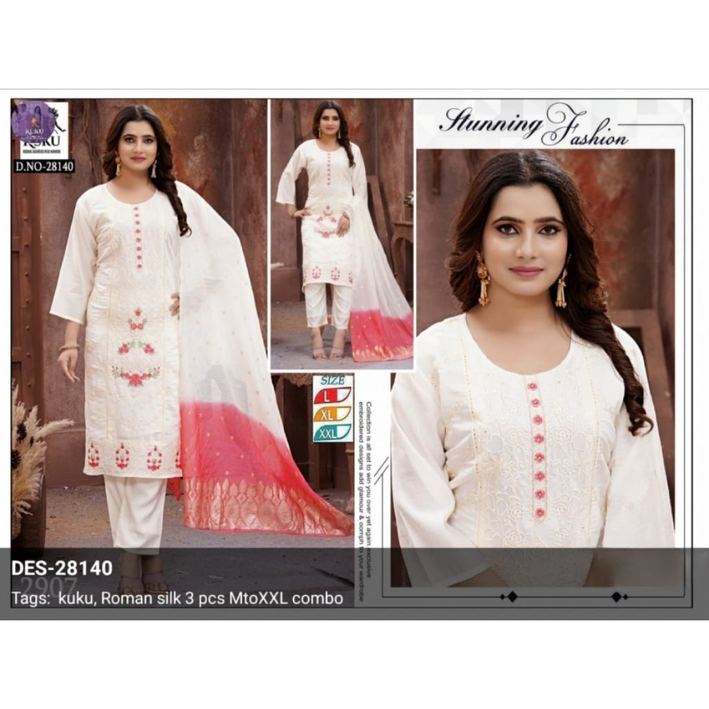 ORI INDIA Set Baju Muslim Wanita 3in1 Premium - Lyanz Fashion (LF) stelan Muslim, Celana Karet Jumbo