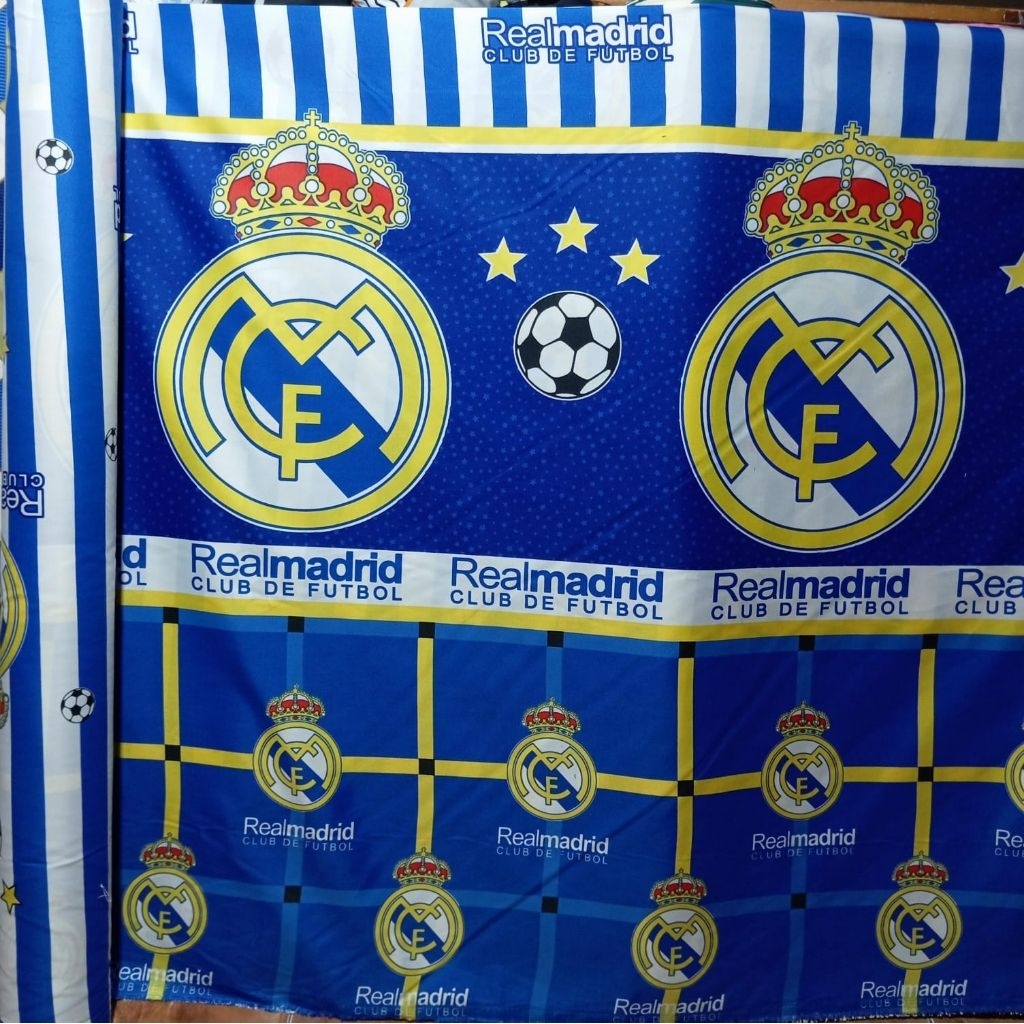 KAIN SPREI POLLIMIKRO MOTIF CLUB BOLA BAHAN BERKUALITAS BAGUS