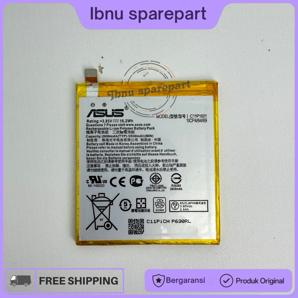 Baterai Batre Asus Zenfone 3 / zenfone live C11P1601 ZE520KL Z017D Z017DA Z017DB ORIGINAL