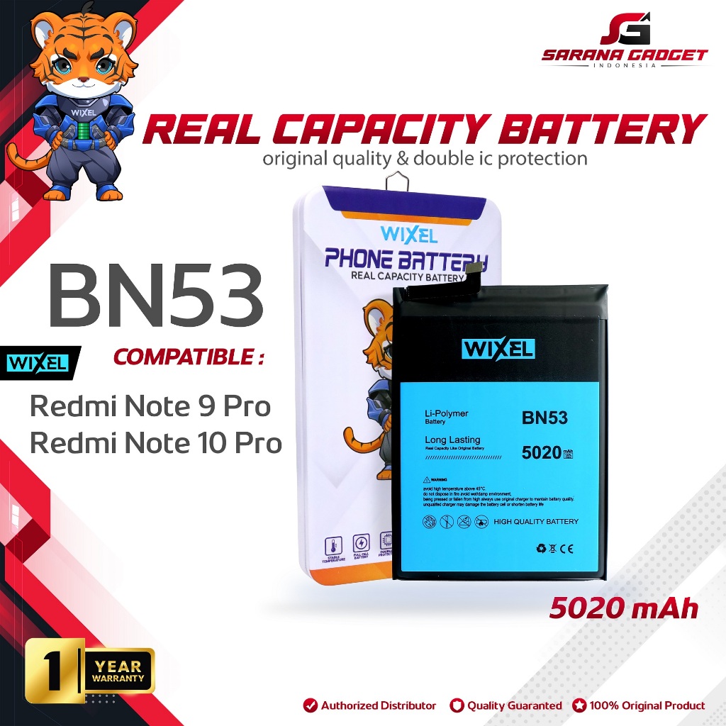 WIXEL ORIGINAL Baterai XiaoMi BN53 Redmi Note 9 Pro / Note 10 Pro Batre Batrai Battery HP Handphone 