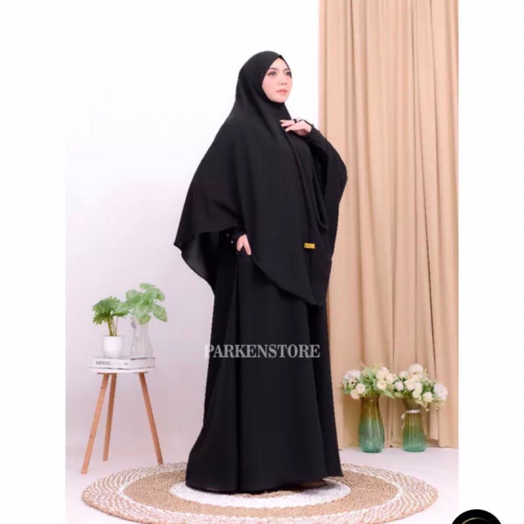 Gamis Set Syar'i Polos Bahan Wolfis