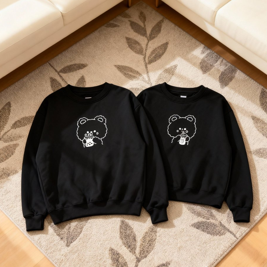 Cute (isi 2) Jaket Couple Pasangan Aesthetic Fashion Couple Korea Trendy Hoodie Couple