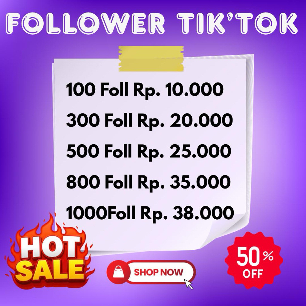 DISKON Followers Tiktok Proses Cepat Premium Best Quality Aktif Murah Bergaransi 1000 Follow Tik Tok