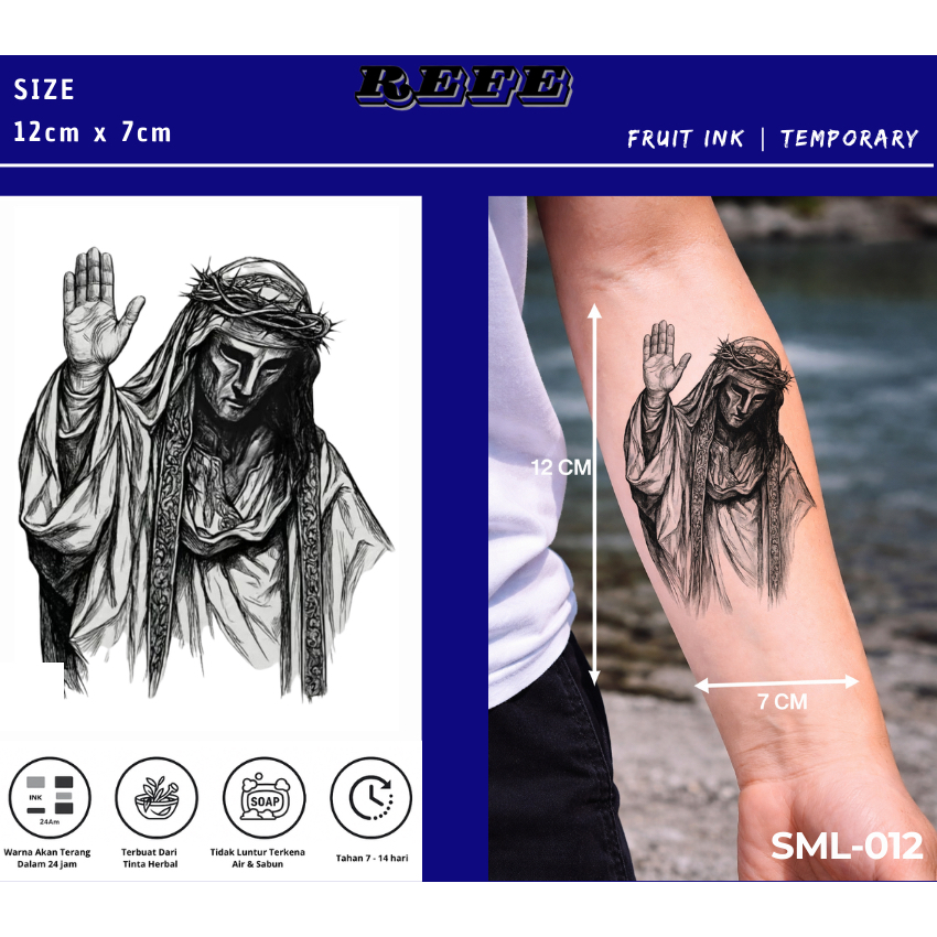 Tato Temporer Sacred Art – Temporary Tattoo Premium Waterproof Tahan Lama
