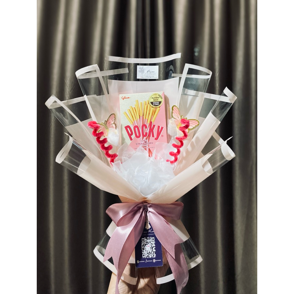 Buket Snack Pocky Jumbo - Warna Pink, Pilihan Rasa Menarik, Hadiah Spesial