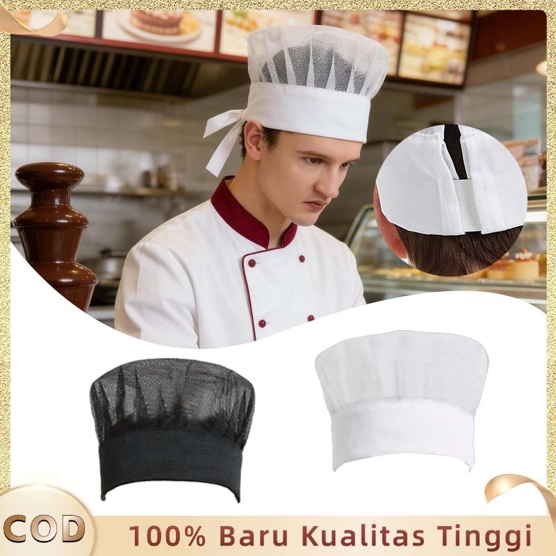 Topi Koki Chef Dewasa Topi Chef Tinggi Topi Koki Mesh Topi Chef Sushi Peci