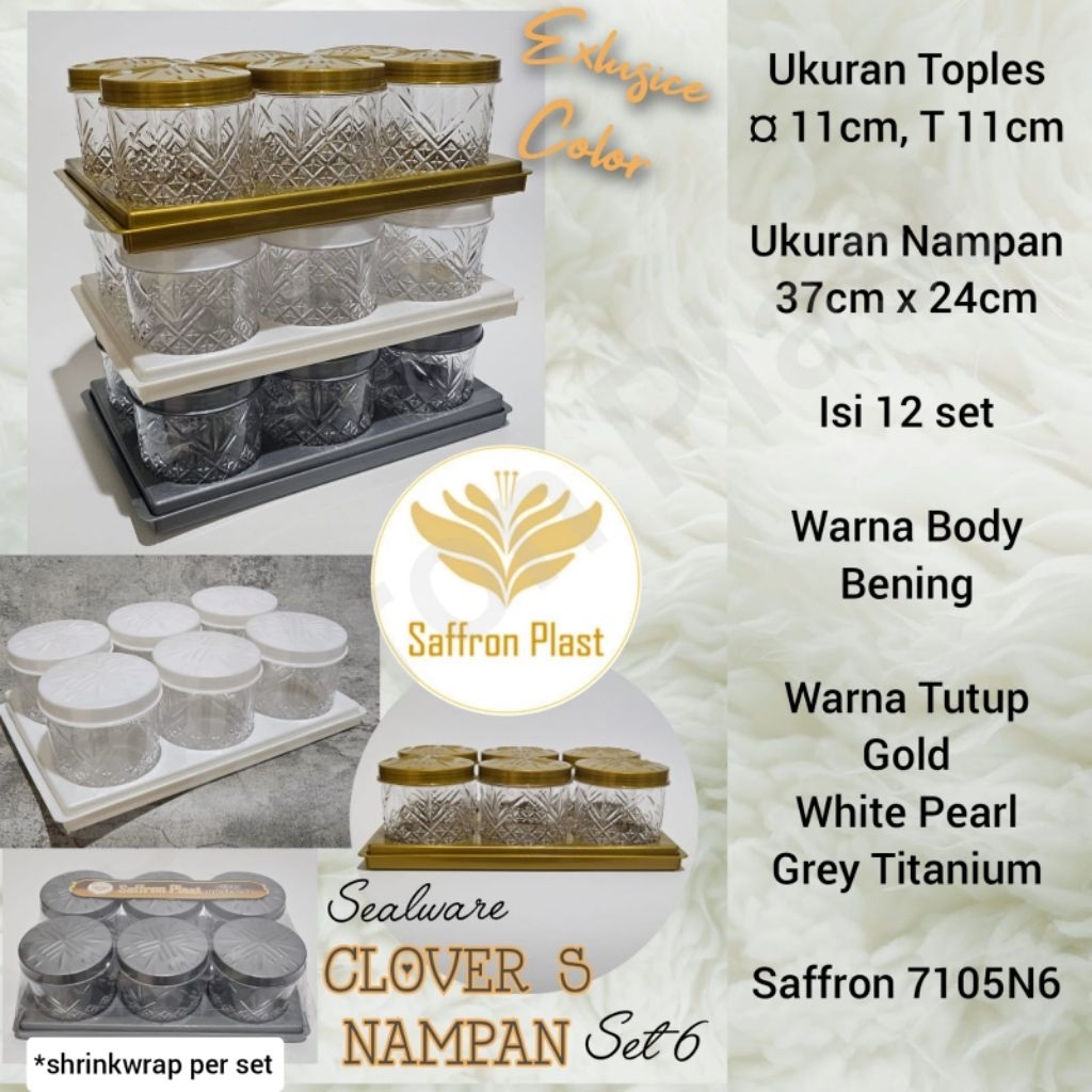 Toples set isi 6 clover S plus nampan