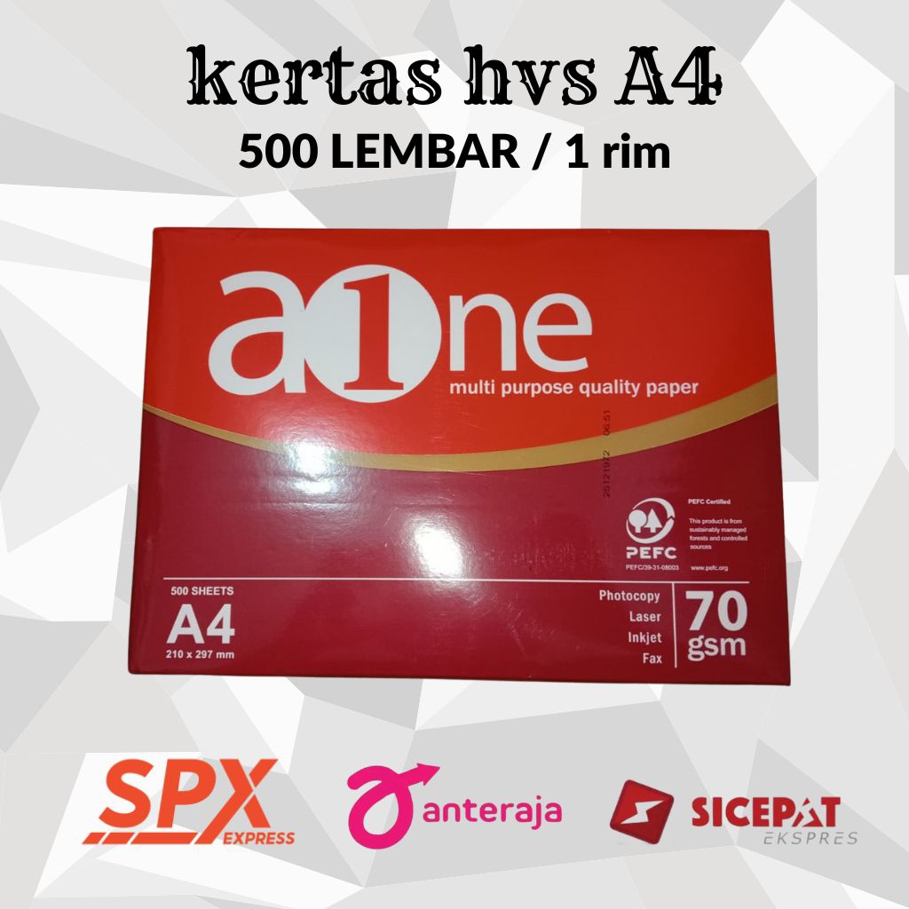 kertas HVS Aone 1 rim / 500 lembar A4